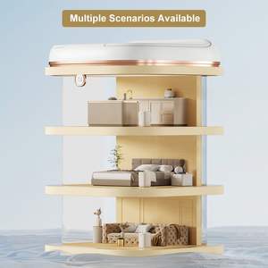 Poubelle blanche intelligente automatique à capteur de mouvement sans contact pour poubelles de salle de bain et de cuisine - Product Image 3