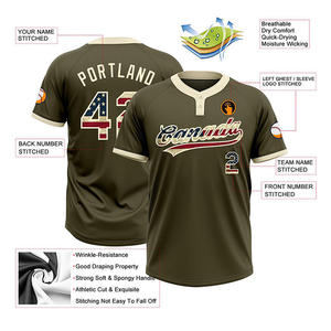 Wholesale Sublimation 100% Polyester Blank <b>Baseball</b> Uniform Breathable Sweat Wicking Button <b>Baseball</b> Jersey - Product Image 2