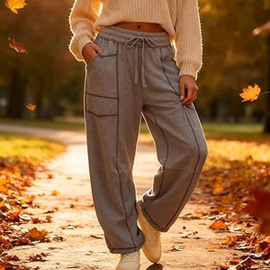 Women Classic Cargo Sweatpants Wide Leg Pants High Waist <b>Drawstring</b> Casual Loose Fit Streetwear - Product Image 2