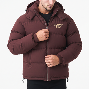 <b>Men</b> Winter Puffer Jacket Hooded Quilted <b>Warm</b> Full Zip Padded <b>Coat</b> Casual Outdoor Jacket Custom Logo Wholesale Manufacturer - Product Image 5