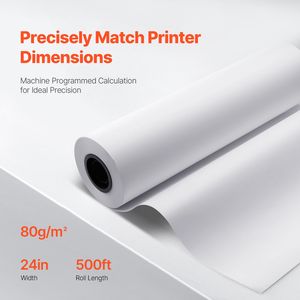 Rotoli di carta CAD formato largo 24 pollici x 500 piedi, 3 rotoli master, carta bond da 20 libbre per plotter CAD Dr-Idea - Product Image 3