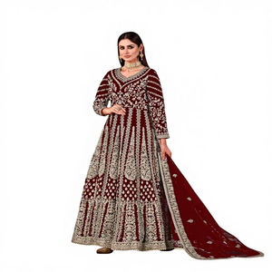 ชุดตาข่ายสำหรับงานแต่งและงานเย็บปักถักร้อยตามลำดับแบบดั้งเดิมสำหรับผู้หญิงชุดปาร์ตี้ lehenga choli/salwar kameez แห้งเร็วทรงหลวมใส่ได้ทุกฤดูกาล - Product Image 1