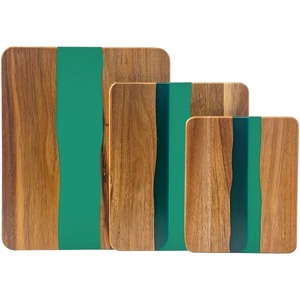 Ensemble de planches à découper rectangulaires tendance pour l'industrie, avec bande verte antidérapante, lavable au lave-vaisselle, pack combiné - Product Image 3