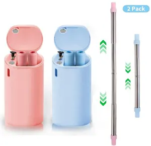 83-STAINLESS STEEL COLLAPSIBLE PORTABLE TELESCOPIC STRAW