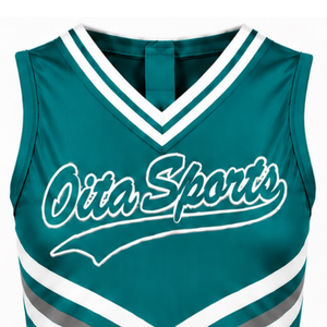 Custom Teal Green Cheer <b>Shirt</b> Sleeveless Sports Team Apparel Athletic Uniform Top Competition Performance Cheerleading Wear - Product Image 6