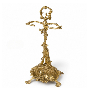 Porte-parapluie artisanal en laiton massif |   Porte-parapluie vintage sur pied avec base décorative ornée pour l'entrée de la maison - Product Image 1
