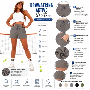 Shorts Casuales Contemporáneos para Mujer, Estilo con Bolsillos Funcionales, Cómodos, Flexibles, Diseño para el Movimiento Diario - Product Image 6