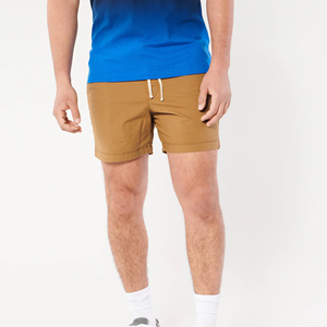 Shorts de bain pour hommes en coton uni avec cordon de serrage à la taille, style bermuda décontracté, séchage rapide - Product Image 6