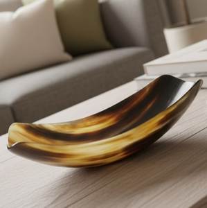 ชามเขาควายธรรมชาติขัดเงา รูปทรงไม่สม่ำเสมอ ของตกแต่งกลางโต๊ะ - Product Image 2