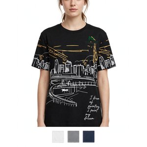 Camiseta Negra para Hombre con Lavado Ácido, Diseño Gráfico de Líneas Blancas de Paisaje Urbano, Estilo Grunge, Manga Corta, Informal, Verano, Streetwear - Product Image 6