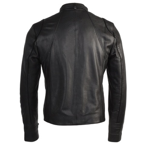 Veste en cuir de vache noir pour homme, 100% de haute qualité, confortable, respirante, hiver, manches longues, col montant, streetwear, sherpa - Product Image 2