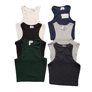 Débardeur décontracté grande taille pour femmes noir coupe ajustée tissu tricoté de qualité supérieure conception personnalisée haut à la mode - Product Image 6