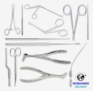 Kit d'instruments chirurgicaux de base pour l'examen ORL (oreilles, nez, gorge) de qualité chirurgicale, réutilisable, stérilisé à haute température - Product Image 2