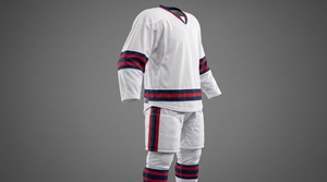 Conjunto de Jersey de Hockey sobre Hielo ROCOST, Blanco, Rojo y Azul Marino, Rayado, Manga Larga, Uniforme Transpirable para Adultos Unisex, Todas las Temporadas - Product Image 3