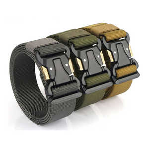 Cinturón Casual de Nailon con Hebilla de Cierre Automático, Color Sólido, Duradero, Moldeado en una Sola Pieza, Hebilla Rectangular de Plástico, Negro, Marrón, Azul Marino - Product Image 4