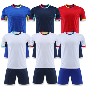 Ensemble de maillots de sport unisexes à manches raglan personnalisés, séchage rapide, respirant, évacuation de l'humidité, col rond, manches courtes, uniforme d'équipe, football - Product Image 4