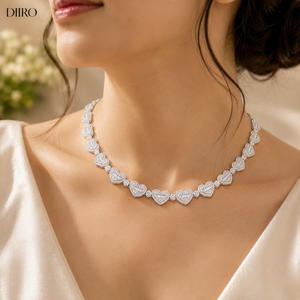 Collier pour femme Hip Hop en forme de cœur, plaqué or, serti de diamants baguette et de moissanite - Product Image 3