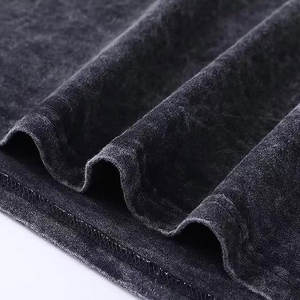 เสื้อยืดคอกลมทรงหลวมสำหรับผู้ชาย เนื้อผ้าวาฟเฟิล ไหล่ตก ผ้าฝ้าย 100% แขนสั้น ดีไซน์โอเวอร์ไซส์ สีพื้น รุ่นใหม่ - Product Image 4