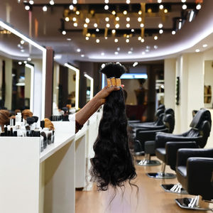 Vente chaude 100% extensions de cheveux humains en vrac bruts indiens non transformés tissage de cheveux bruts indiens vierges bon marché en vrac d'Inde - Product Image 1