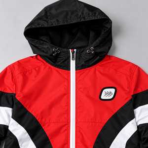 Survêtement avec capuche zippée, tenue sportive d'automne coupe classique, matière polyester, streetwear de luxe, ensemble de jogging - Product Image 6