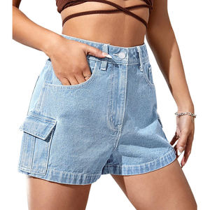 Drawstring Denim Men's Shorts Casual <b>Elastic</b> Waistband Stretch Cotton Lightweight Summer <b>Jean</b> Shorts with Pockets Wholesale - Product Image 3