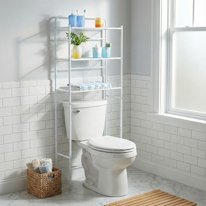 MIT DIY moderno Metal hogar almacenamiento muebles OEM hierro baño estantes esquina inodoro almacenamiento hoteles venta al por mayor de Taiwán - Product Image 4