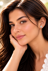 Pendientes de Plata de Ley S925 con Circonita Cúbica Cuadrada y Baño de Rodio, al por Mayor, para Mujeres y Niñas - Product Image 4