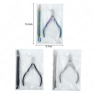 Kit de manucure en acier inoxydable titane noir, pince à cuticules, repousse-cuticules, grattoir à ongles avec emballage personnalisé OEM - Product Image 2