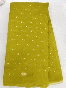 Tissue Organza Sequence Work Fabric 35 GSM 44 Inch Width Tissue Print Embroidery Material for Boutique Ethnic Wear - Product Image 2