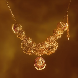 Fashion Jewelry Set One Gram Gold Laxmi Kemp Choker - Product Image 3