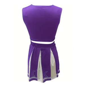 Uniformes de Porristas con Logotipo Personalizado, Top Blanco sin Mangas de Spandex, Pantalones Cortos, Nuevo Estilo, Práctica Escolar, Servicio OEM - Product Image 6