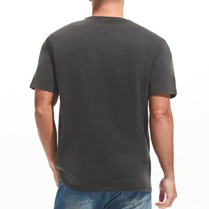 Camisetas negras puras de 250g para hombre, camisetas de verano 100% algodón jersey, camisetas nuevas de manga corta para hombre, camisetas estilo streetwear. - Product Image 4