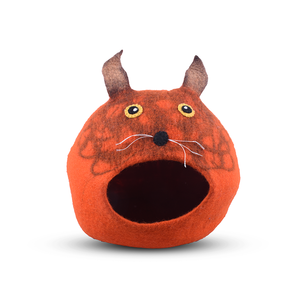Produit promotionnel pour animaux de compagnie : Maison pour chat en feutre en forme de visage de chat - Product Image 1
