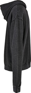 Acid Wash 2025 Rhinestone Digital Printing 100% Cotton <b>Fleece</b> Winter Hoodie Men Medium <b>Black</b> Pullover Breathable Windproof - Product Image 2