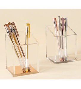 Support à pinceaux de maquillage en acrylique transparent, conteneur carré pour l'organisation de la coiffeuse de chambre à coucher, à prix abordable - Product Image 4