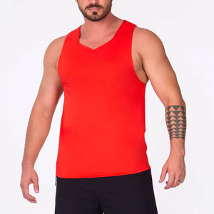 Perfectionists Men's <b>Red</b> Sleeveless <b>Tank</b> <b>Top</b> O-Neck Breathable Polyester Quick Dry Solid Color Casual Workout Wear HIGH STREET - Product Image 1