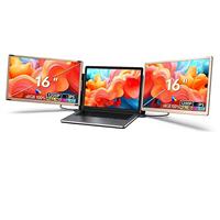 Moniteur portable double IPS 16 pouces 1200P S7, extension d'écran triple pour ordinateur portable, multi-scénarios, plug-and-play pour le trading boursier et l'édition