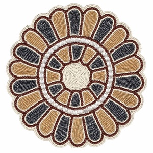 แผ่นรองจานลูกปัดทรงกลมงานแฮนด์เมดแผ่นรองจานลูกปัดแก้วสำหรับรับประทานอาหารวันหยุดและกิจกรรมพิเศษ - Product Image 6