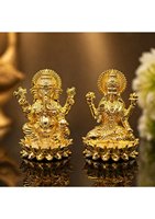 Ensemble d'idoles Lakshmi Ganesh minimalistes en argent plaqué 999, fabriquées à la main, élégantes, pour la décoration religieuse, le temple domestique, le Vastu, Diwali, les fêtes