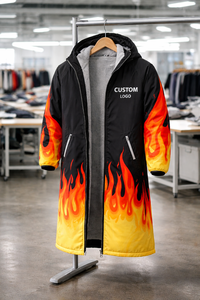 Parka de Natación Avanzada para Entrenamiento y Uso en Exteriores, Chaqueta Térmica Larga con Capucha, Tejido Impermeable y Diseño Dinámico - Product Image 6