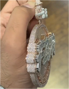 CONCEPTION Colgante Hip Hop Personalizado con Letra Redonda, Chapado en Plata 925 con Cadena Incluida, para Hombre, con Moissanita D VVS Certificada GRA - Product Image 3