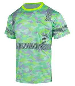 เสื้อทำงานแบบยูนิเซ็กซ์ สีเขียวลายพราง สะท้อนแสงได้ดี ผ้าฝ้าย ระบายอากาศ กันลม พิมพ์ลายแบบซับลิเมชั่น ชุดยูนิฟอร์มนิรภัย มีกระเป๋าเสื้อ - Product Image 1