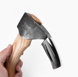 STEEL CRAFT INTERNATIONAL Hand-Forged High Carbon Steel Flat Backed Hammer <b>Axe</b> 8" Professional Woodworking Full Tang Ash Wood - Product Image 3