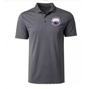 Camiseta Polo Personalizada para Hombre con Logotipo Bordado, Manga Corta, Algodón, Color Gris, Fabricante OEM, Venta al Por Mayor - Product Image 1