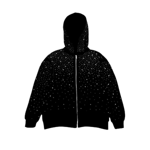 Sweat-shirt à capuche surdimensionné pour homme avec imprimé à pois scintillants, en polyester tricoté, style streetwear décontracté, style automne - Product Image 1