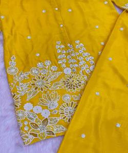 Conjunto coordinado de algodón chino bordado con lentejuelas, de secado rápido, multicolor, para uso diario, precio al por mayor, prenda étnica. - Product Image 3