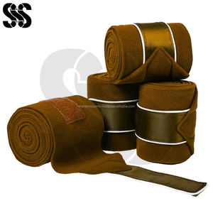 Bandages de jambe pour chevaux d'équitation personnalisés, coton/fleece/polyester de haute qualité, fermeture à crochets et boucles, protection des jambes pour les courses de chevaux - Product Image 5