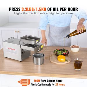 Pressa per Olio Elettrica in Acciaio Inox 700W, Temperatura Costante 140°C/284°F, Estrattore d'Olio a Pressione a Caldo, Nuova Condizione - Product Image 2