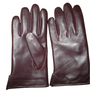 Guantes de Piel de Oveja Genuina Color Borgoña para Hombre con Logotipo Personalizado, Pantalla Táctil, Forro de Algodón Cálido para Invierno, Uso Casual, Conducción y Actividades al Aire Libre - Product Image 2
