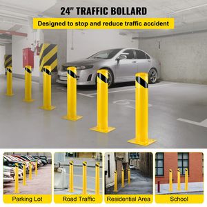 Barriera di Sicurezza in Acciaio Verniciato a Polvere Giallo 24''x4,5'', Diametro Esterno 4 1/2'', Altezza 24'', Spedizione Gratuita per Applicazioni Stradali - Product Image 2